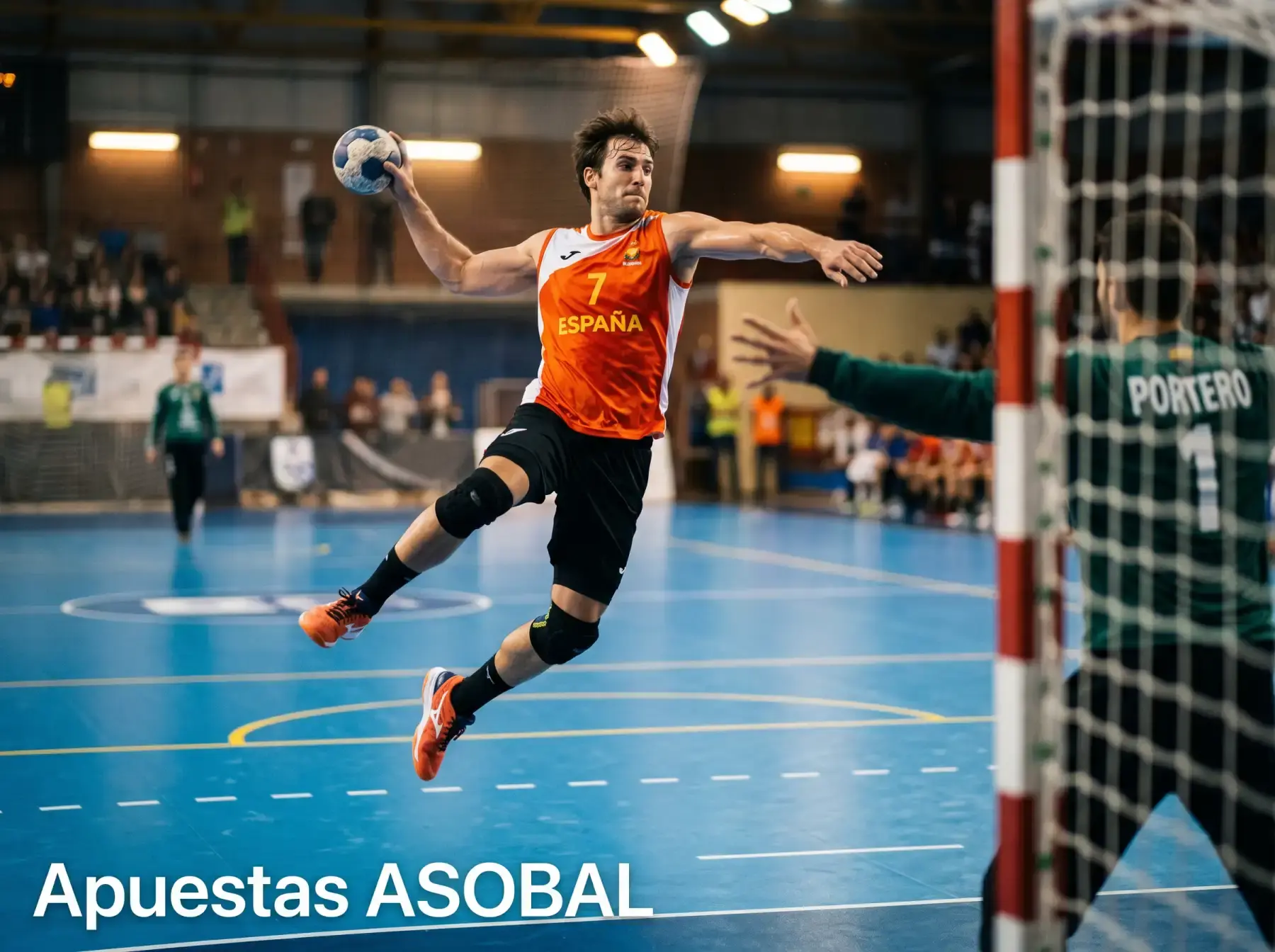 Apuestas ASOBAL: lanzamiento de siete metros en un partido de balonmano profesional español